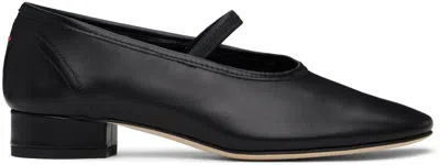 AEYDE BLACK PIPPA LEATHER BALLERINA FLATS
