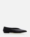 Aeyde Moa Leather Point-toe Flats In Black