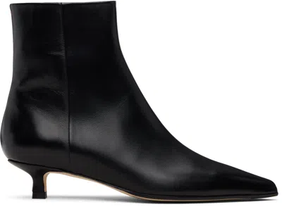 Aeyde Sofie Kitten Heel Pointed Toe Ankle Boots In Black