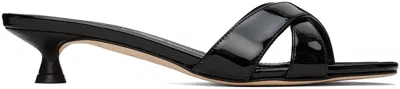 Aeyde Stina Patent-leather Sandals In Black