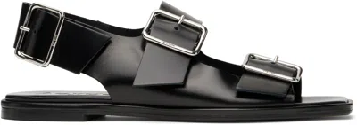 Aeyde 10mm Thekla Leather Sandals In Black