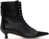 Aeyde Pointed Toe Kitten Heel Ankle Boots In Black