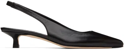 Aeyde Black Valerie Slingback Heels
