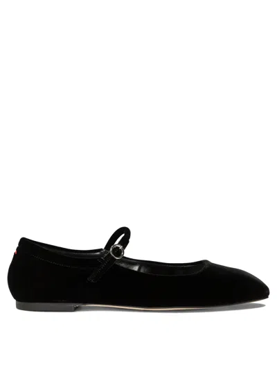 AEYDE AEYDE BLACK VELVET LEATHER BALLERINAS