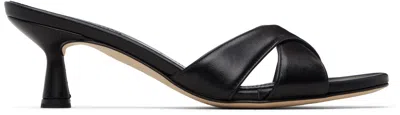 Aeyde Black Vero Leather Mule Heeled Sandals