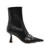 Aeyde Halima Buckled Leather Boots In Black