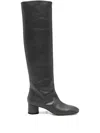 Aeyde Willa Leather Over-the-knee Boots In Black