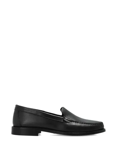 Aeyde Block-heel Leather Loafers In Black
