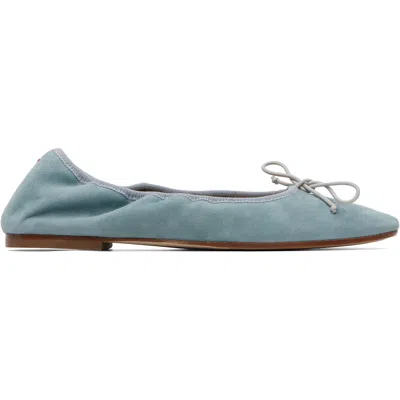 Aeyde Blue Tibi Suede Ballerina Flats In Glass