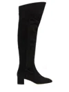 Aeyde Letizia 45mm Thin Block Square In Leathertoe Over The Knee Boot