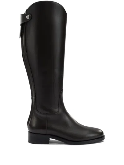 Aeyde Zip-detailng Leather Boots In Black