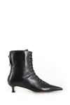 Aeyde Pointed Toe Kitten Heel Ankle Boots In Black