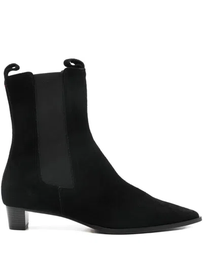 Aeyde Kiki Suede Chelsea Boots In Black
