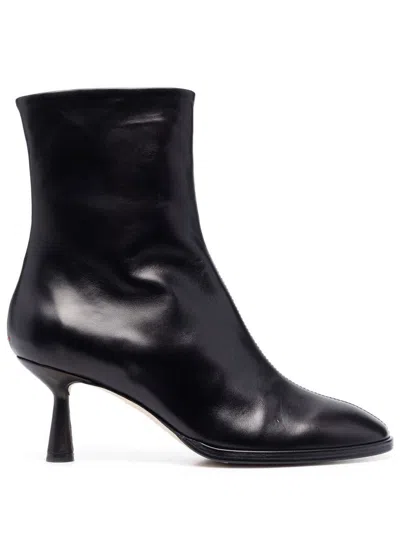 Aeyde 70mm Round-toe Ankle Boots In Black