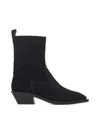 Aeyde Luis 35mm Square Toe Block In Leatherheel Ankle Boot In Black