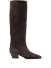 Aeyde 40mm Medea Suede Pointed-toe Boots In Brown