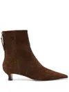 Aeyde Zoe Snake-effect Leather Ankle Boots In Brown