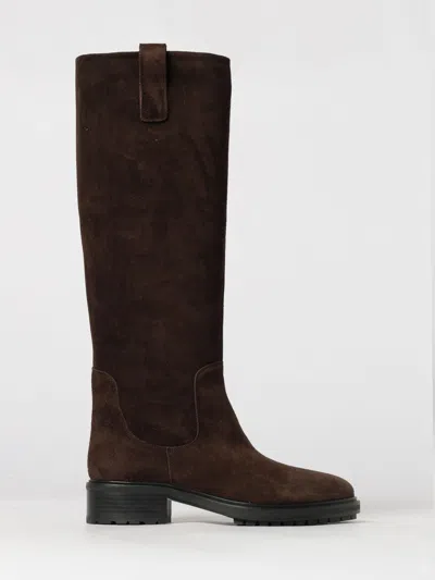 Aeyde Boots Woman Color Brown In Animal Print
