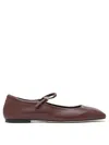Aeyde Round Toe Buckle Detail Flat Sole Ballerinas In White