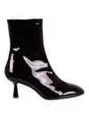 Aeyde Halina Ankle Boot With Buckle Appliqué In Black