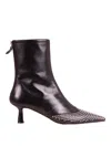Aeyde Black Sila Mini Stud Leather Boots In Black