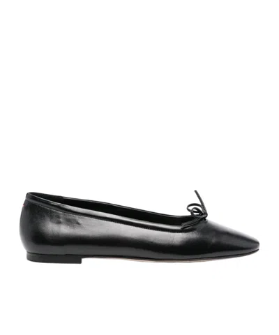 Aeyde Bow-detail Suede Ballerina Shoes In Black