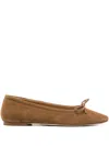 Aeyde Bow-detailing Ballet Flats In Brown