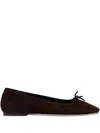 Aeyde Delfina Bow-detailed Ballet Flats In Brown