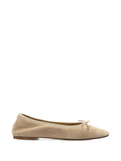Aeyde Bow Suede Falt Pumps In Brown