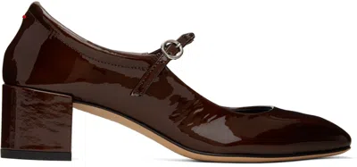 Aeyde Aline Square Toe High Heels In Brown
