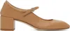 Aeyde Brown Aline Leather Mary-jane Heels In Hazelnut