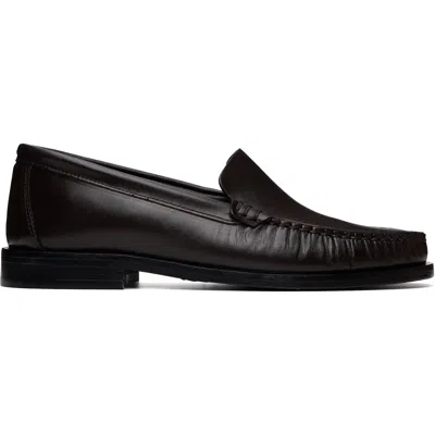 Aeyde Brown Arthur Apron Loafers In Black