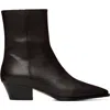 Aeyde Brown Baba Pointed Cowboy Boots In Black