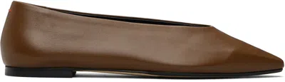 Aeyde Brown Betty Square-toe Ballerina Flats