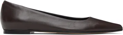 Aeyde Ellie Nappa Leather Moka Flats Moka In Brown