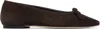 Aeyde Bow Suede Ballet Flats In Moka