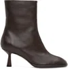 Aeyde 65mm Dorothy Leather Ankle Boots In Moka