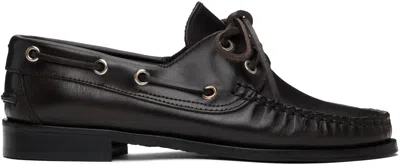 Aeyde 15mm Harris Leather Boat Shoes In Brown