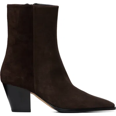 Aeyde Brown Hedvig Cow Suede Leather Boots