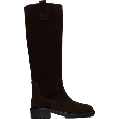 Aeyde Brown Henry Knee-high Boots In Black