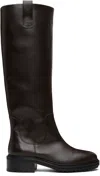 Aeyde Brown Henry Leather Knee-high Boots In Brown