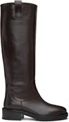 Aeyde Brown Henry Leather Knee-high Boots In Moka