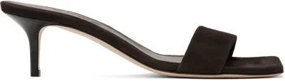 Aeyde Brown Ilvy Kid Suede Leather Mules