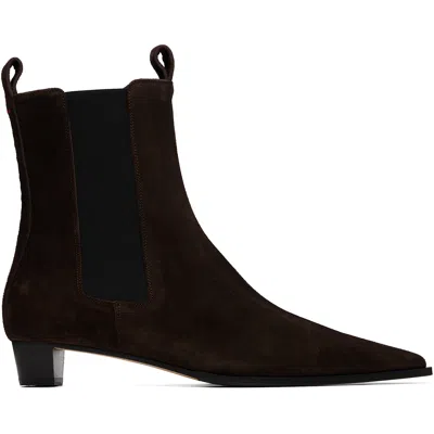 Aeyde Brown Kiki Suede Chelsea Boots In Moka