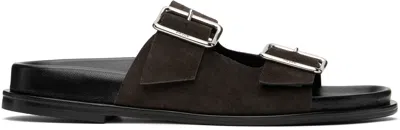 Aeyde Brown Meena Leather Sandals