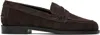 Aeyde Oscar Suede Loafers In Brown