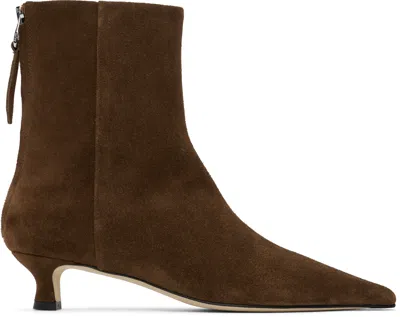 Aeyde Brown Zoe Suede Ankle Boots