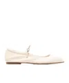 Aeyde Maryjane Leather Ballerina Shoes In White