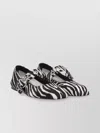 Aeyde Buckle Detail Zebra Pattern Ballerina Shoes