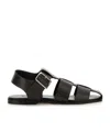 Aeyde Buckle Fastened Cut Out Sandals In Brown